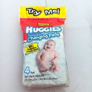 VTG Huggies Disposable Changing Pads 4-Count Travel Waterproof Y2K Baby Infant